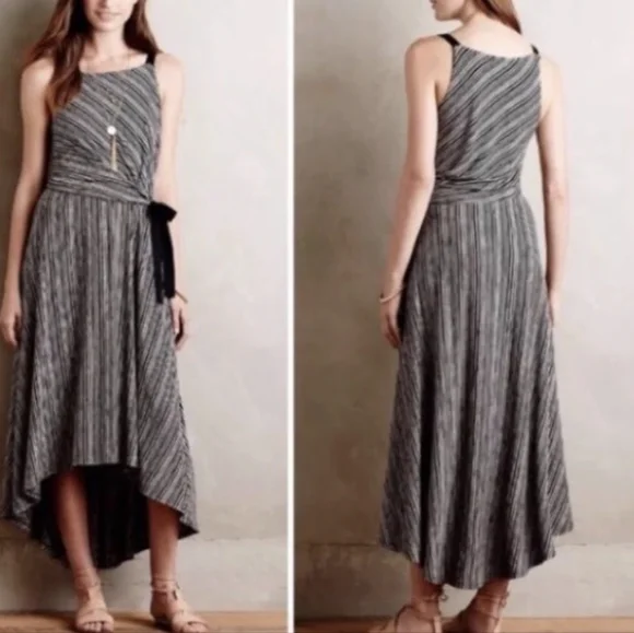 NWT sz L ANTHROPOLOGIE SALSOLA DRESS by Maeve, Cute & Comfy High Low Tie waist - Picture 10 of 10